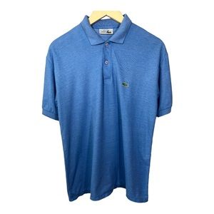 LACOSTE Men’s Vintage Chemise Short Sleeve Polo Shirt Blue Size Extra Large